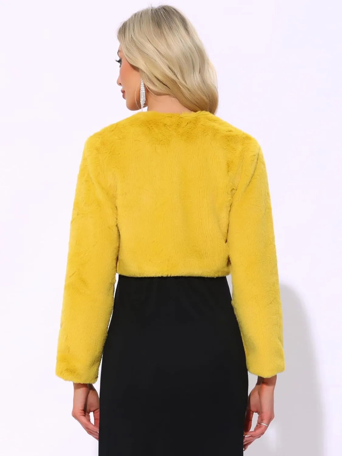 Allegra K Formal Bolero for Women's Evening Dressy Faux Fur Shrug Jacket