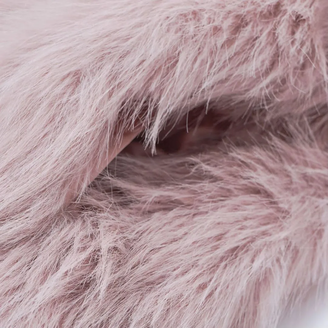 Amazhiyu Women's Faux Fur Cropped Coat Pockets Long Sleeve Open Front Winter Jacket