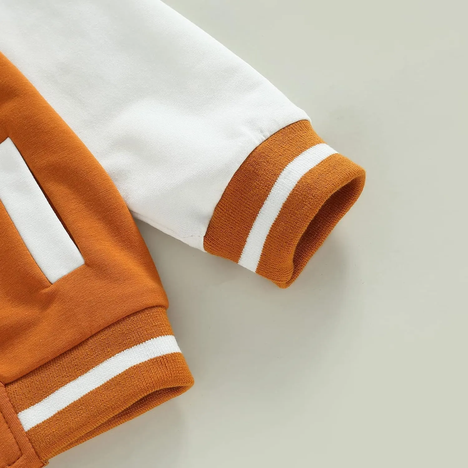 Baby Boy Girl Baseball Varsity Jacket Long Sleeve Button Down Letterman Bomber Outwear Coat Fall Winter Clothes