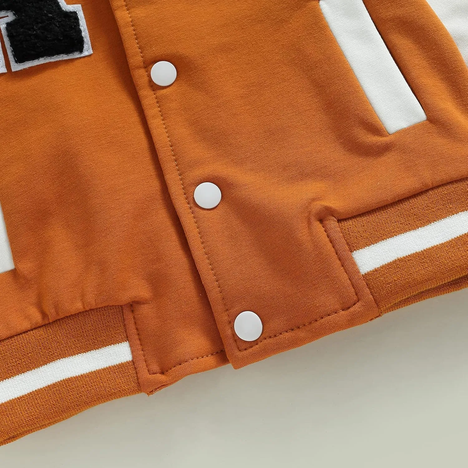 Baby Boy Girl Baseball Varsity Jacket Long Sleeve Button Down Letterman Bomber Outwear Coat Fall Winter Clothes