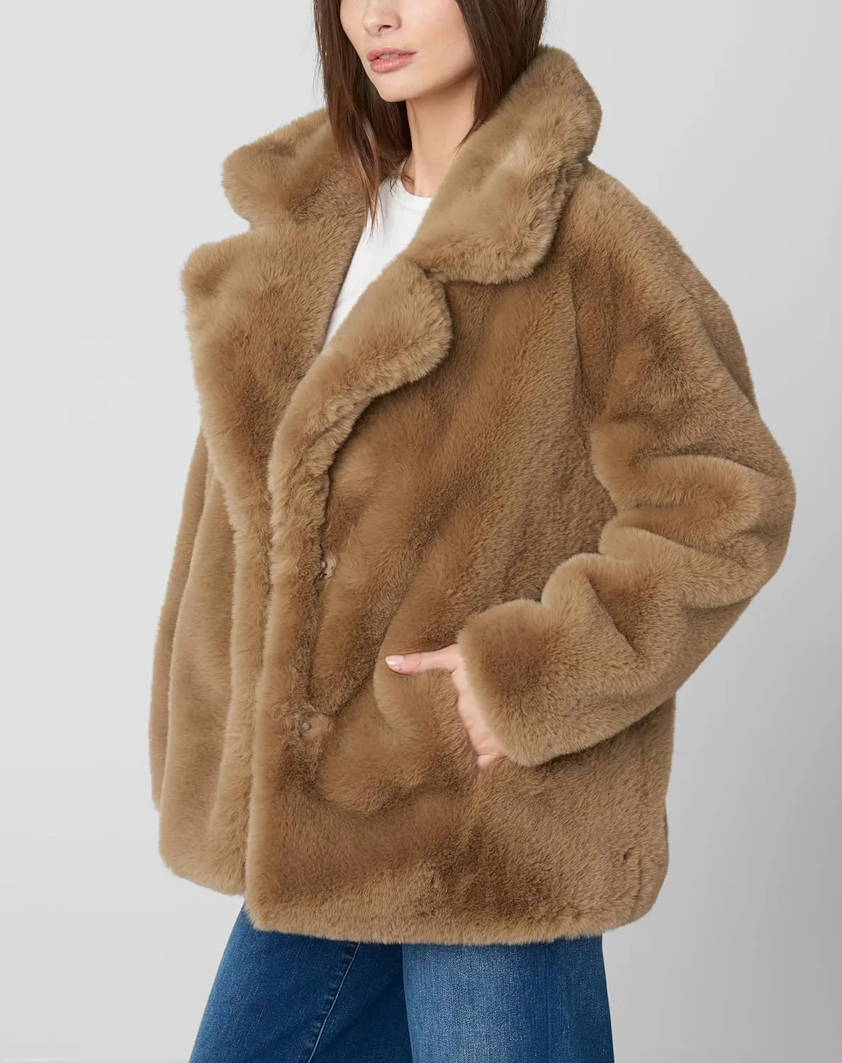 [BLANKNYC] Womens Faux Fur Short Coat