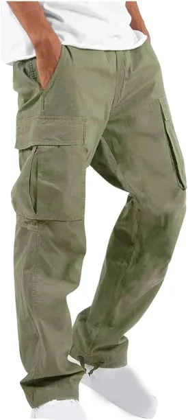 Cargo Pants for Men Stretch Casual Joggers Athletic Pants Cotton Loose Baggy Tactical Pants Straight Leg Sweatpants