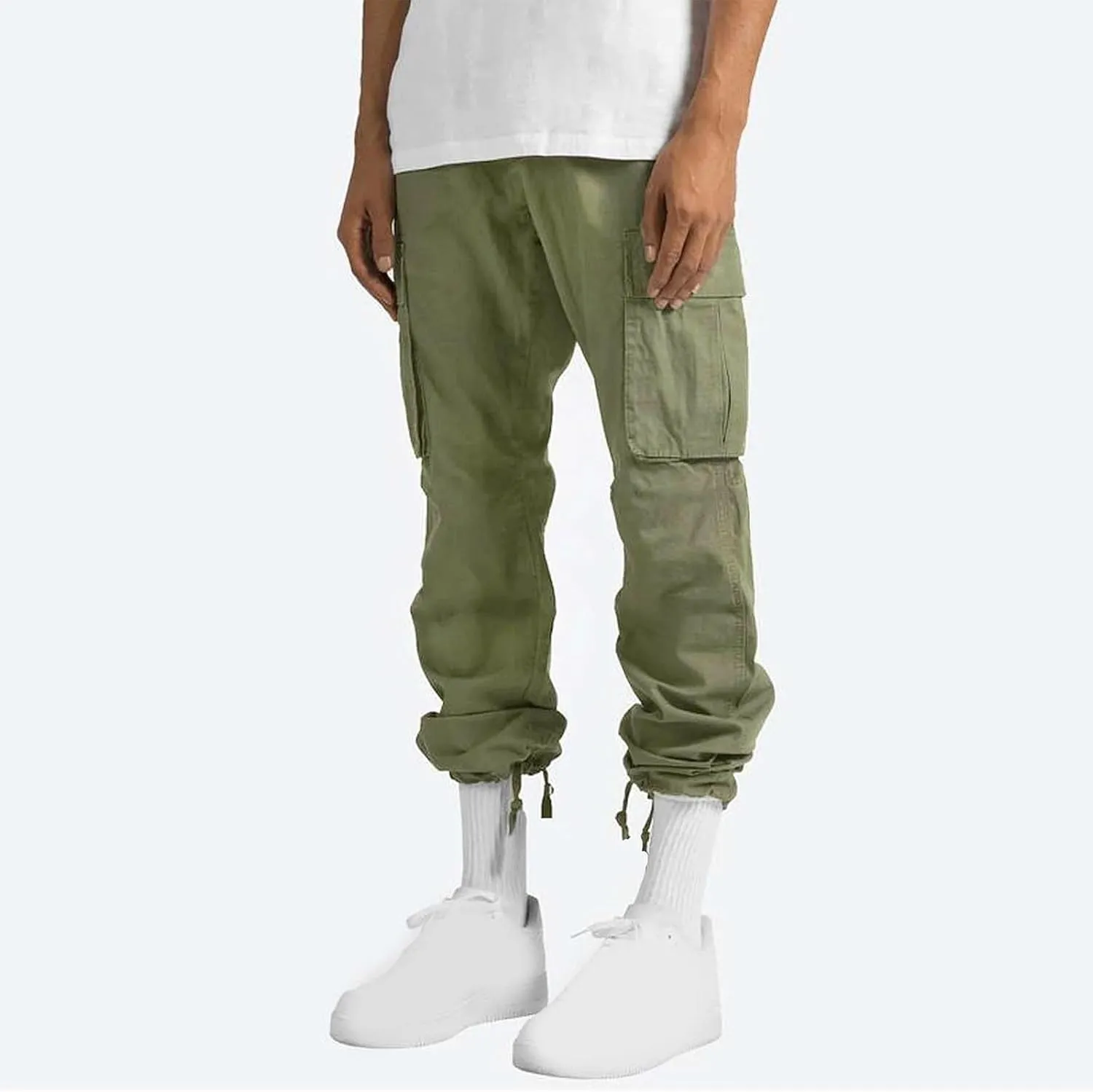 Cargo Pants for Men Stretch Casual Joggers Athletic Pants Cotton Loose Baggy Tactical Pants Straight Leg Sweatpants