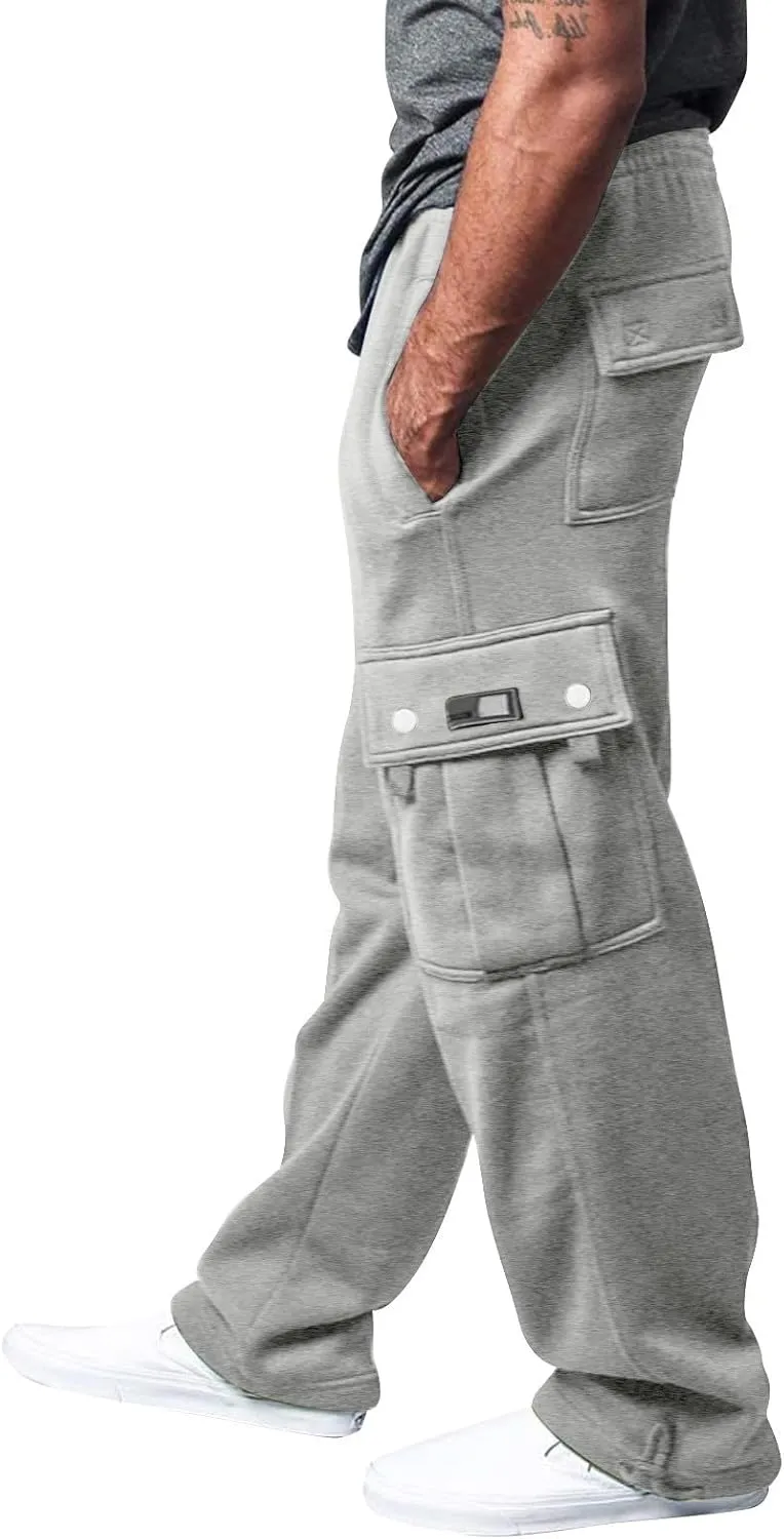Casual Jogger Pants for Men Breathable Relaxed Fit Chino Outdoor Cargo Pants Workout Comfy Twill Jogging Sweatpants