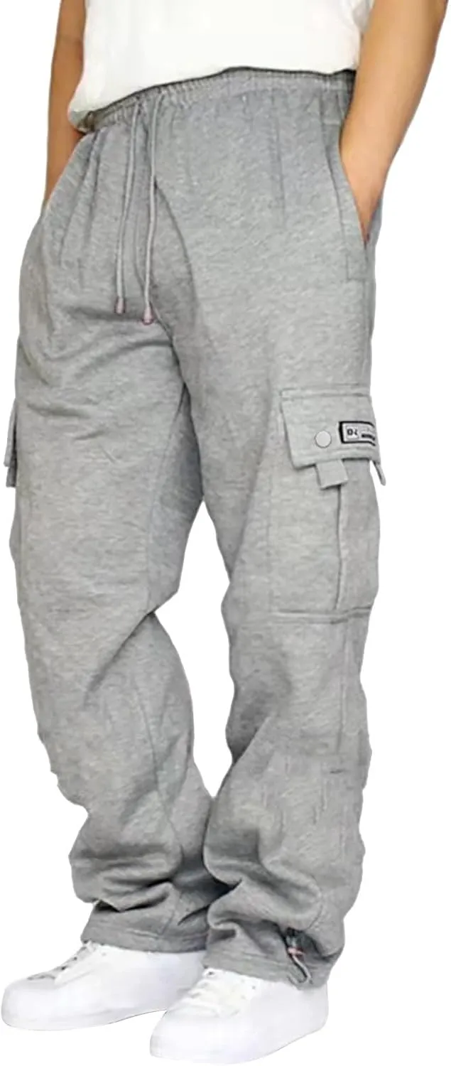 Casual Jogger Pants for Men Breathable Relaxed Fit Chino Outdoor Cargo Pants Workout Comfy Twill Jogging Sweatpants