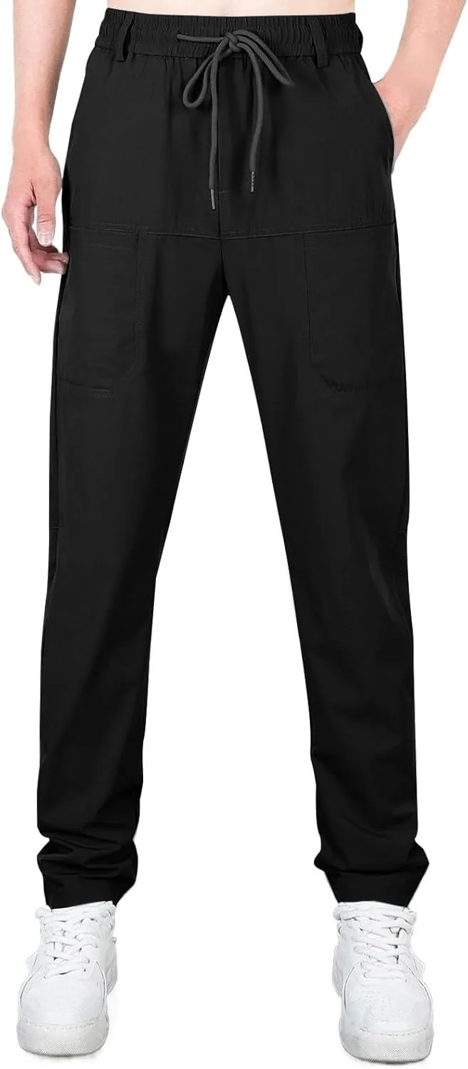 Chinos Pants Men Stretch Active Mens Slacks Chino Pants Slim Fit Twill Tapered Pants Cargo Casual Pants Golf Joggers