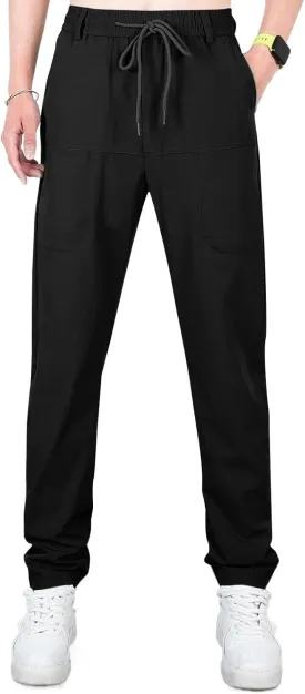 Chinos Pants Men Stretch Active Mens Slacks Chino Pants Slim Fit Twill Tapered Pants Cargo Casual Pants Golf Joggers