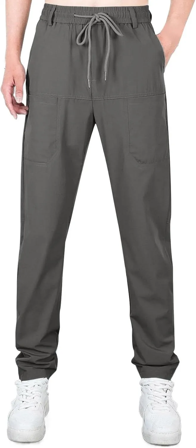 Chinos Pants Men Stretch Active Mens Slacks Chino Pants Slim Fit Twill Tapered Pants Cargo Casual Pants Golf Joggers