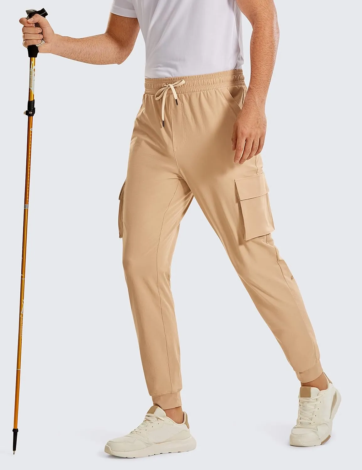CRZ YOGA Men's Hiking Cargo Pants - 30'' Lightweight Waterproof Joggers Work Travel Golf Casual Outdoor Pants with Pockets