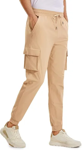CRZ YOGA Men's Hiking Cargo Pants - 30'' Lightweight Waterproof Joggers Work Travel Golf Casual Outdoor Pants with Pockets