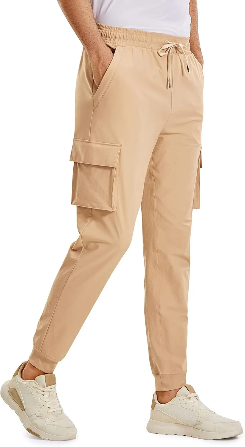 CRZ YOGA Men's Hiking Cargo Pants - 30'' Lightweight Waterproof Joggers Work Travel Golf Casual Outdoor Pants with Pockets