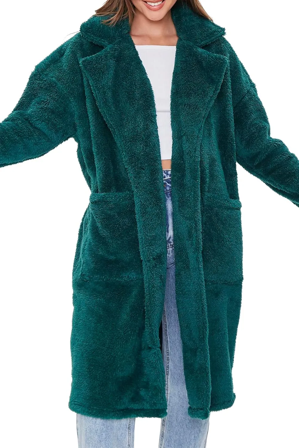 Forever 21 Women's Faux Fur Teddy Coat