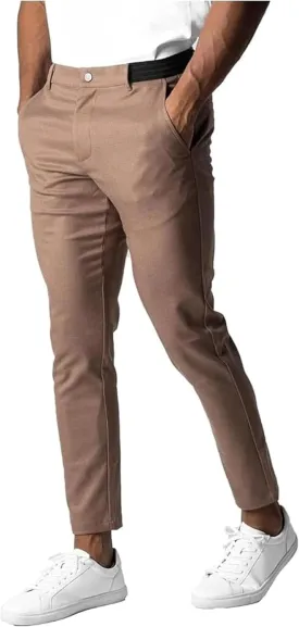 Foueo Active Chinos, Mens Chinos Slim Fit Stretch Skinny Tapered Dress Pants, Mens Slim Fit Joggers Mens Skinny Pants