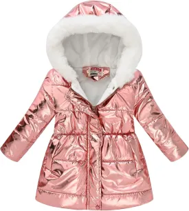 Girls Long Parka Winter Coat Heavyweight Hooded Puffer Jacket with Faux Fur Collar Fleece Lined Down Coat for Kids