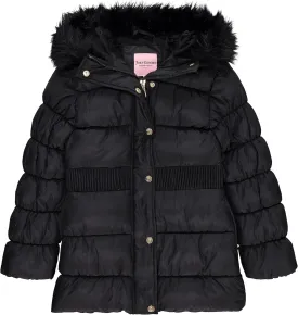 Juicy Couture Girls Coat, Faux Fur Hooded Winter Jacket, Warm Padded Parka Hoodie, Kids Heavyweight Winter Coat