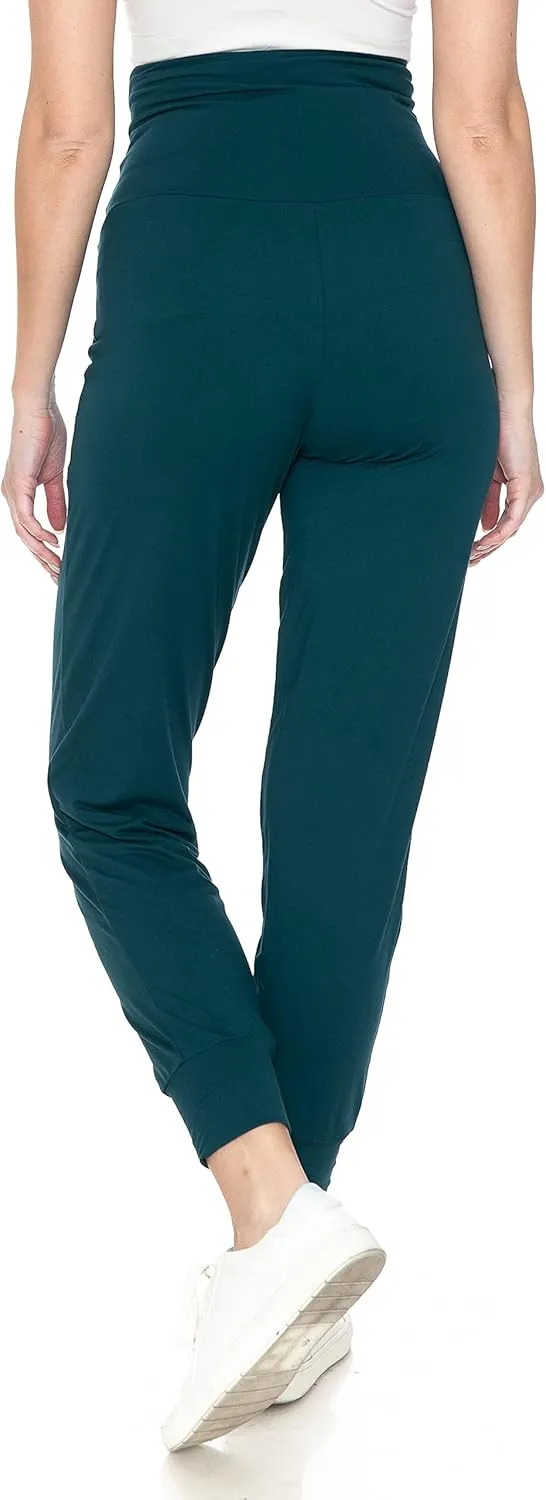 Leggings Depot Maternity Pants for Women Over The Belly Pregnancy Joggers Casual Lounge Pants