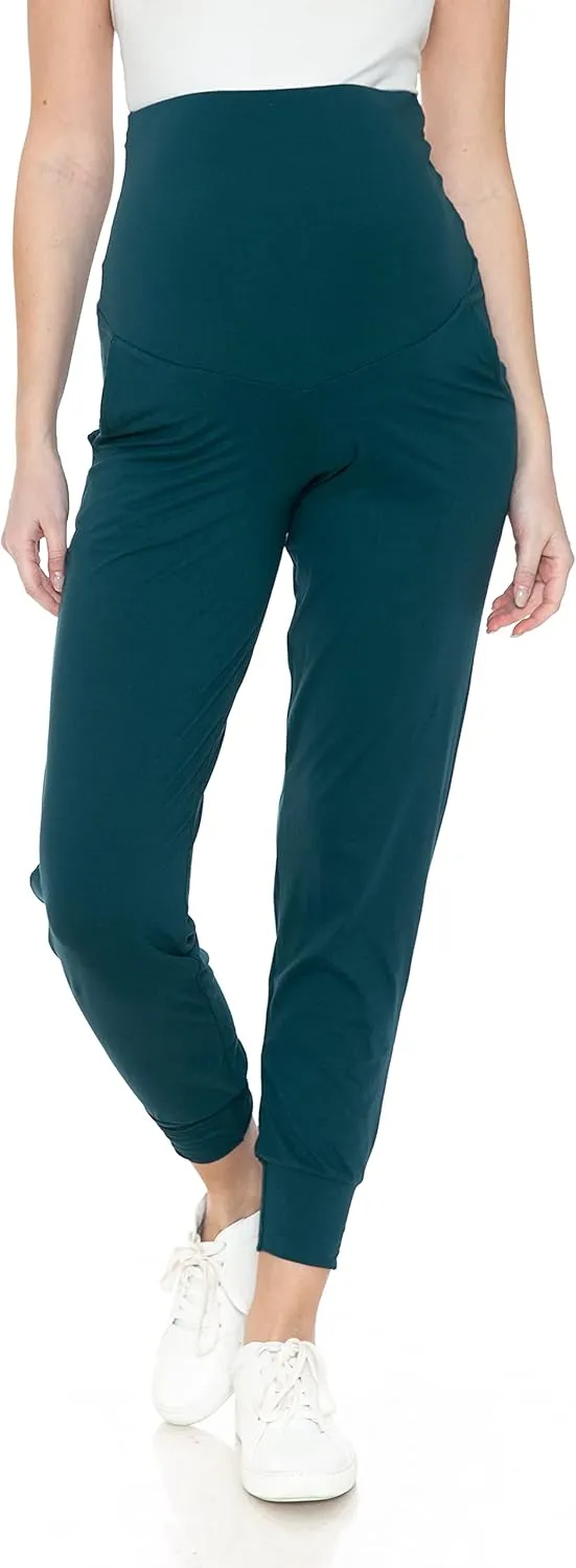 Leggings Depot Maternity Pants for Women Over The Belly Pregnancy Joggers Casual Lounge Pants