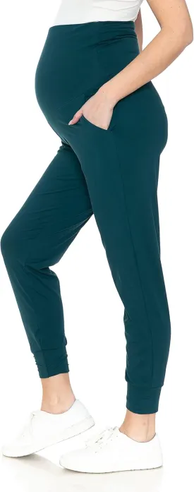 Leggings Depot Maternity Pants for Women Over The Belly Pregnancy Joggers Casual Lounge Pants