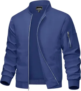 MAGCOMSEN Men's Bomber Jacket Lightweight Casual Windbreaker Spring Fall Zip Up Coat with 5 Pocket