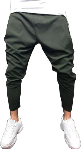 Maiyifu-GJ Men's Tapered Slim Fit Joggers Hip Hop Drawstring Low Crotch Trousers Lightweight Workout Running Sweatpants
