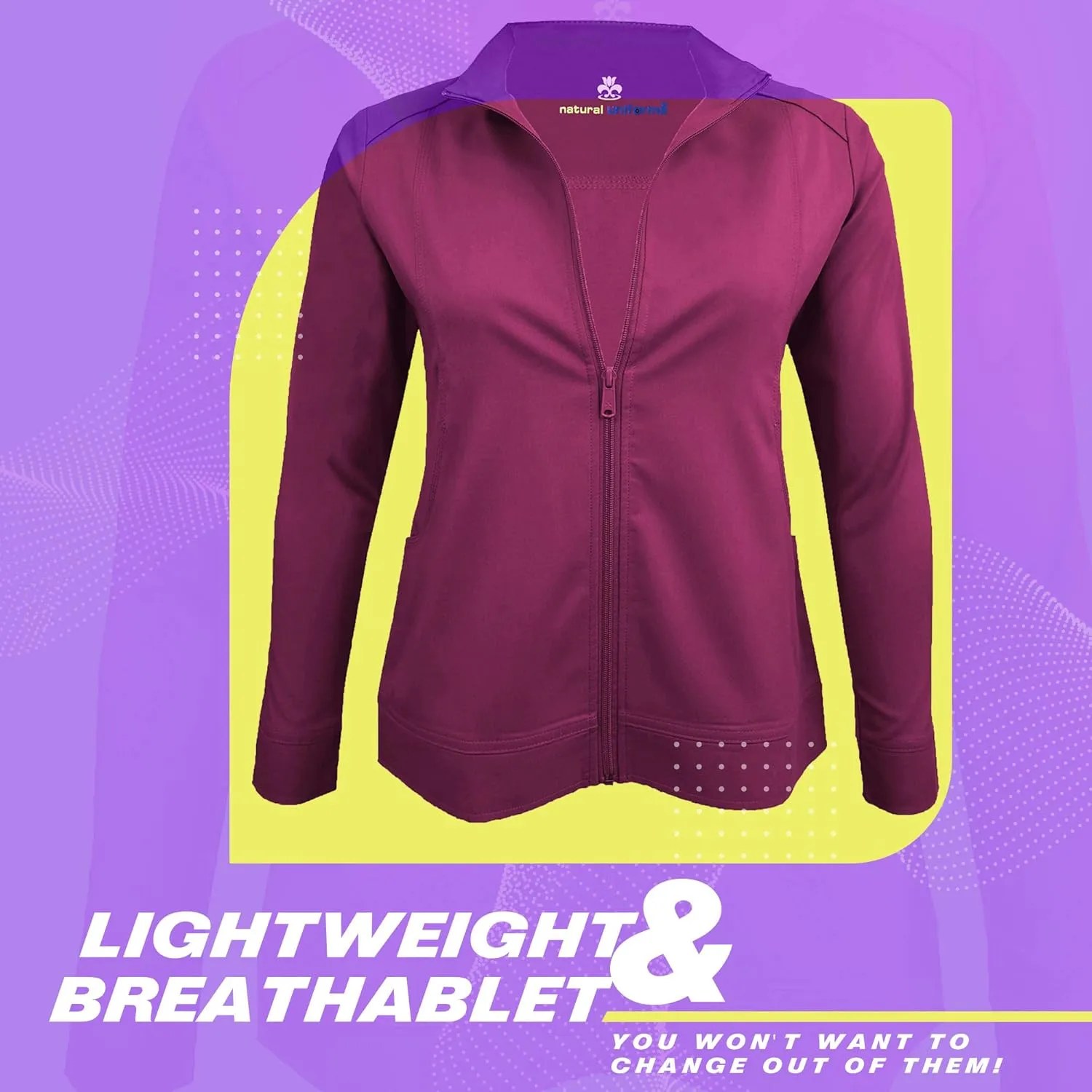 M&M SCRUBS Women's Ultra Soft Front Zip Warm-Up Scrub Jacket