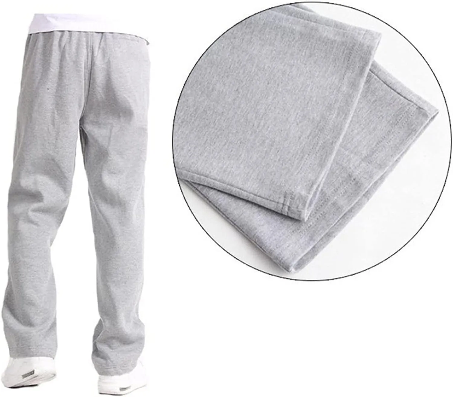 Men's 3 Pack Fleece Sweatpants Athletic Workout Jogger Trousers Baggy Elastic Drawstring Track Pants with Pockets