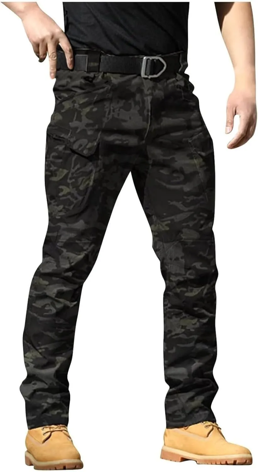 Men's Cargo Pants Stretch Tactical Pants Multi Pockets Hiking Ripstop Stretch Stylish Slim Fit Trousers 2025