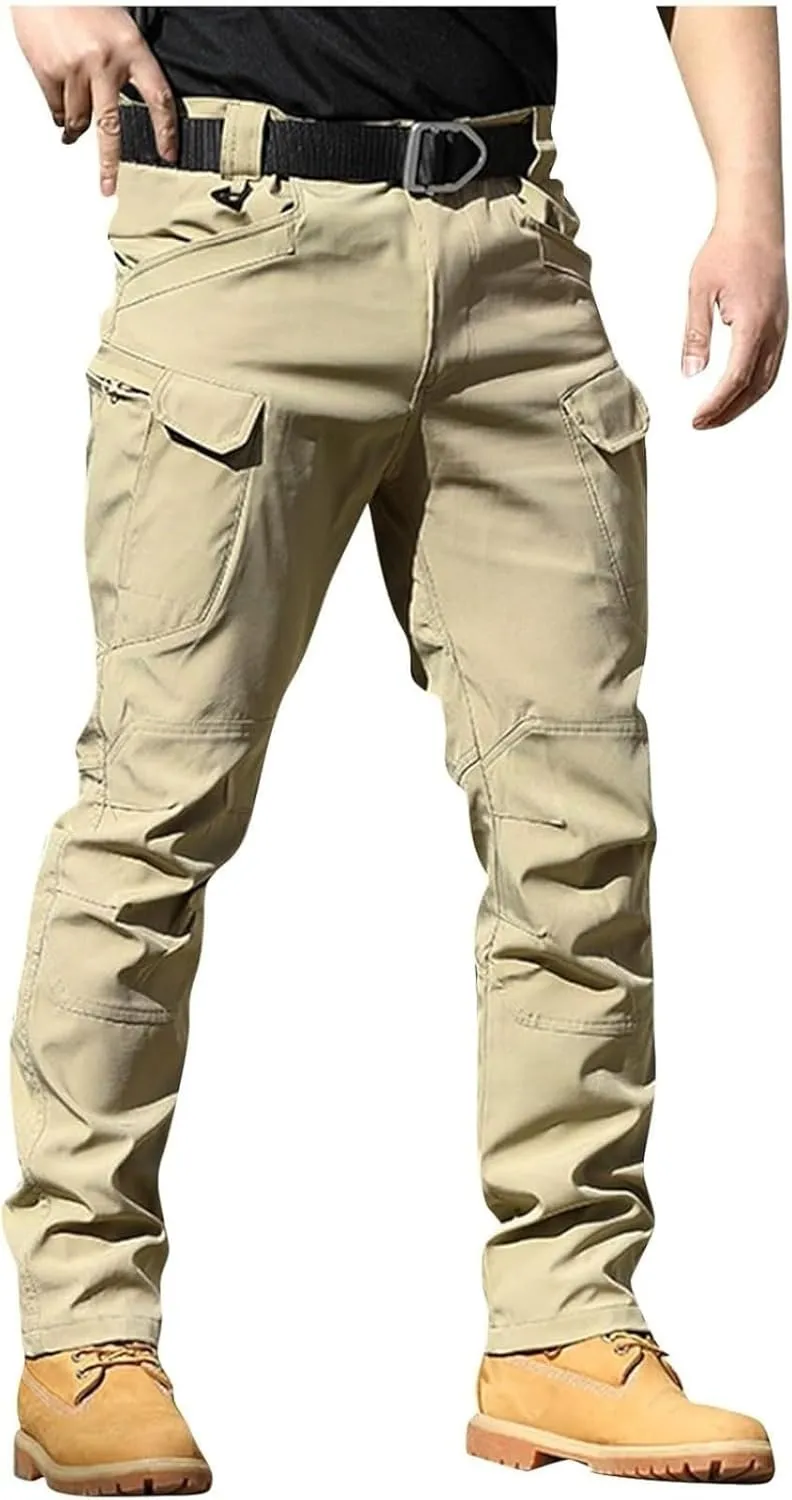 Men's Cargo Pants Stretch Tactical Pants Multi Pockets Hiking Ripstop Stretch Stylish Slim Fit Trousers 2025