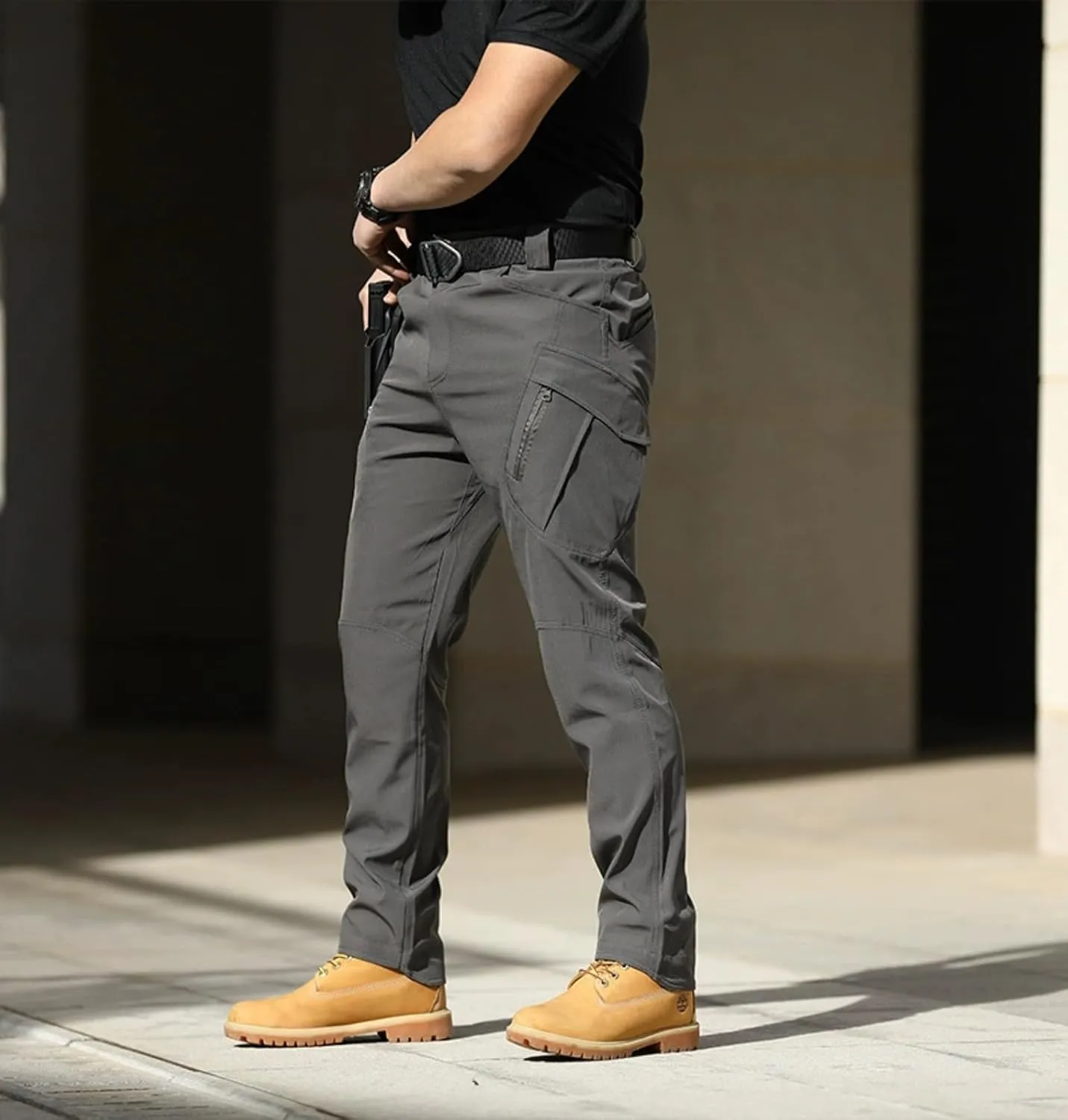 Men's Cargo Pants Stretch Tactical Pants Multi Pockets Hiking Ripstop Stretch Stylish Slim Fit Trousers 2025