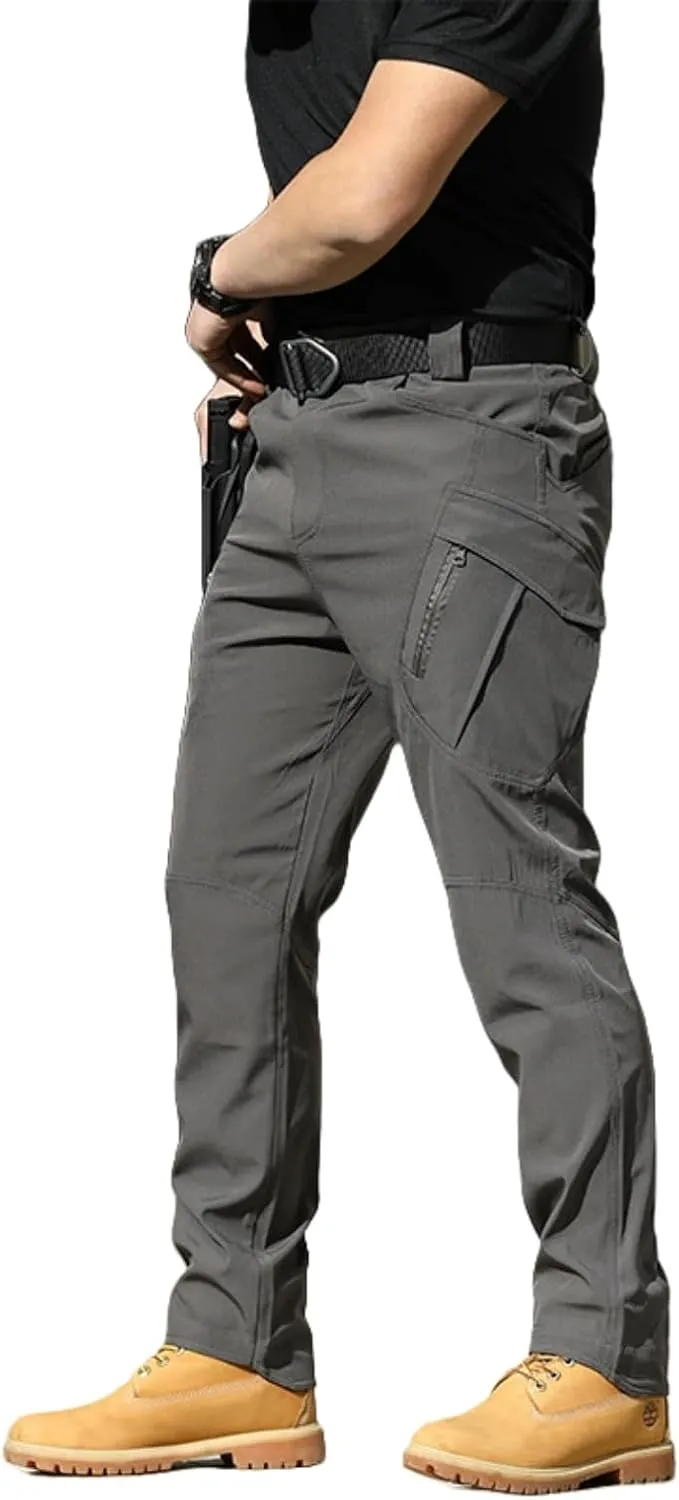 Men's Cargo Pants Stretch Tactical Pants Multi Pockets Hiking Ripstop Stretch Stylish Slim Fit Trousers 2025