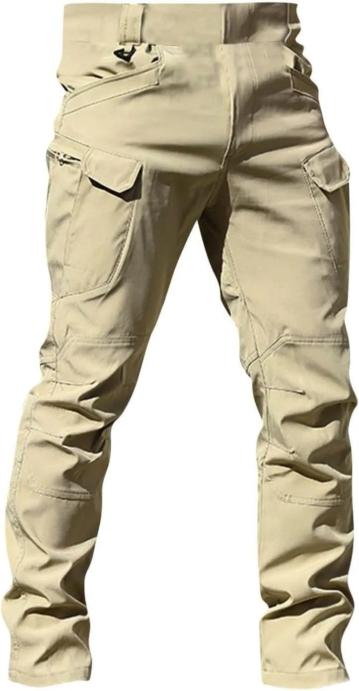 Men's Cargo Pants Stretch Tactical Pants Multi Pockets Hiking Ripstop Stretch Stylish Slim Fit Trousers 2025