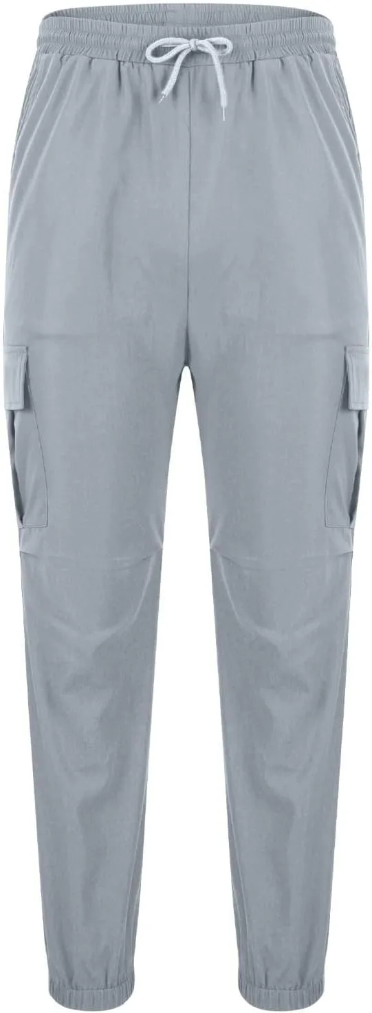 Men's Casual Jogger Pants Breathable Chino Relaxed Fit Outdoor Cargo Pants Athletic Loose Fit Twill Jogging Sweatpants