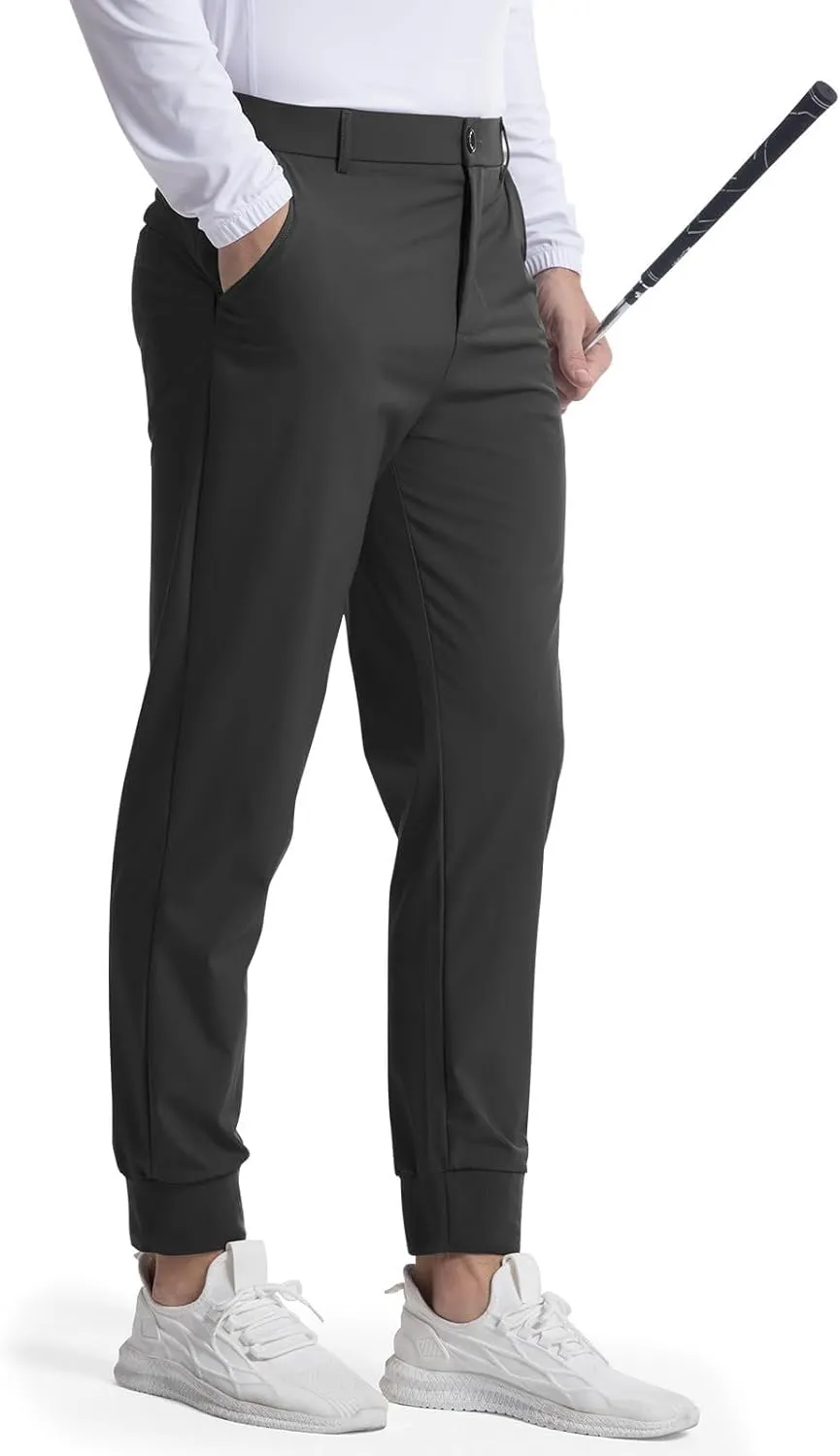 Men's Golf Joggers Pants Lightweight Stretchy Slim Fit Pants Casual Wear with Pockets for Golf Running Work Travel