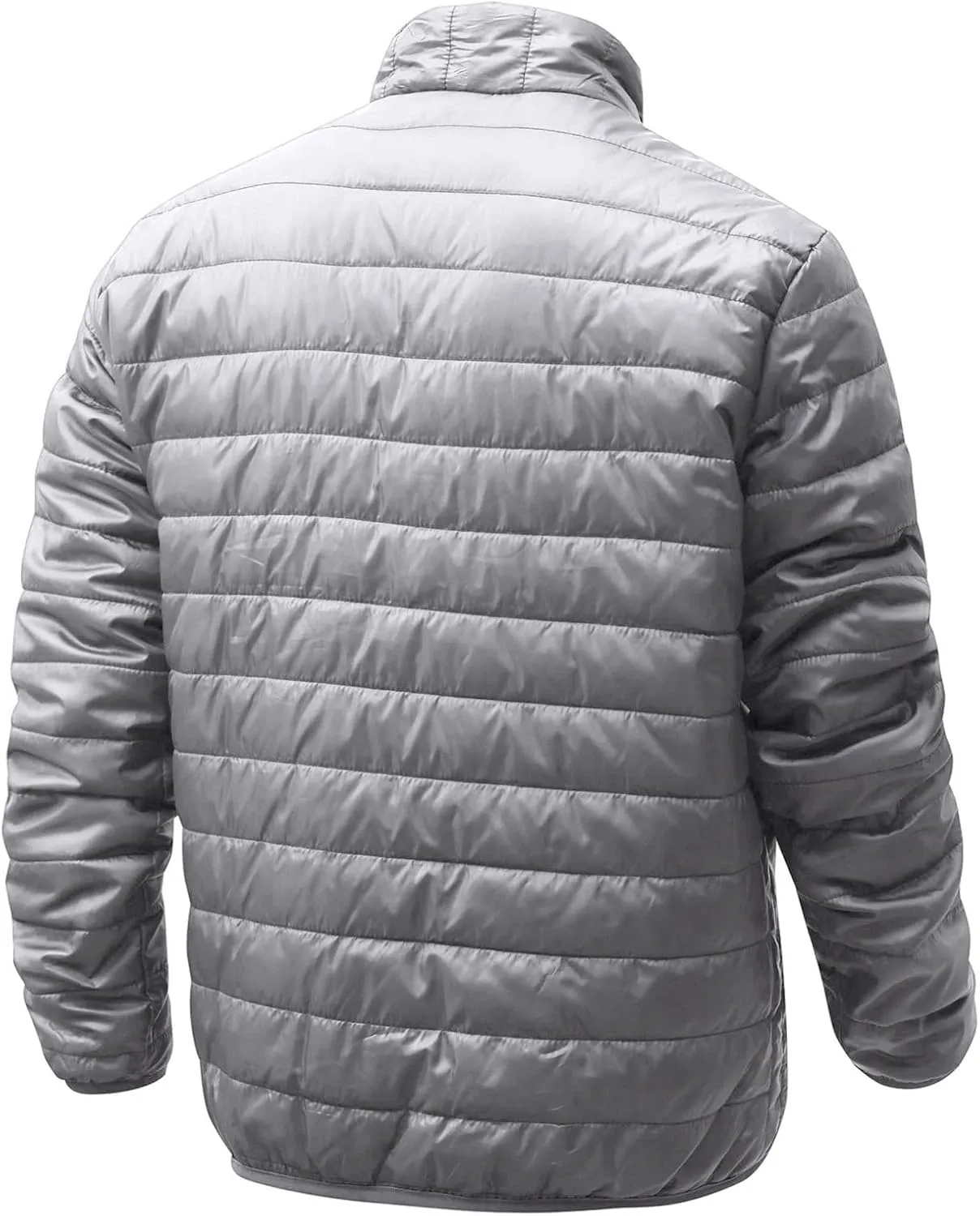 Mens Puffer Jacket Packable Lightweight Puffy Jacket with Zippered Pockets and Down Alternative, Lightweight Warm