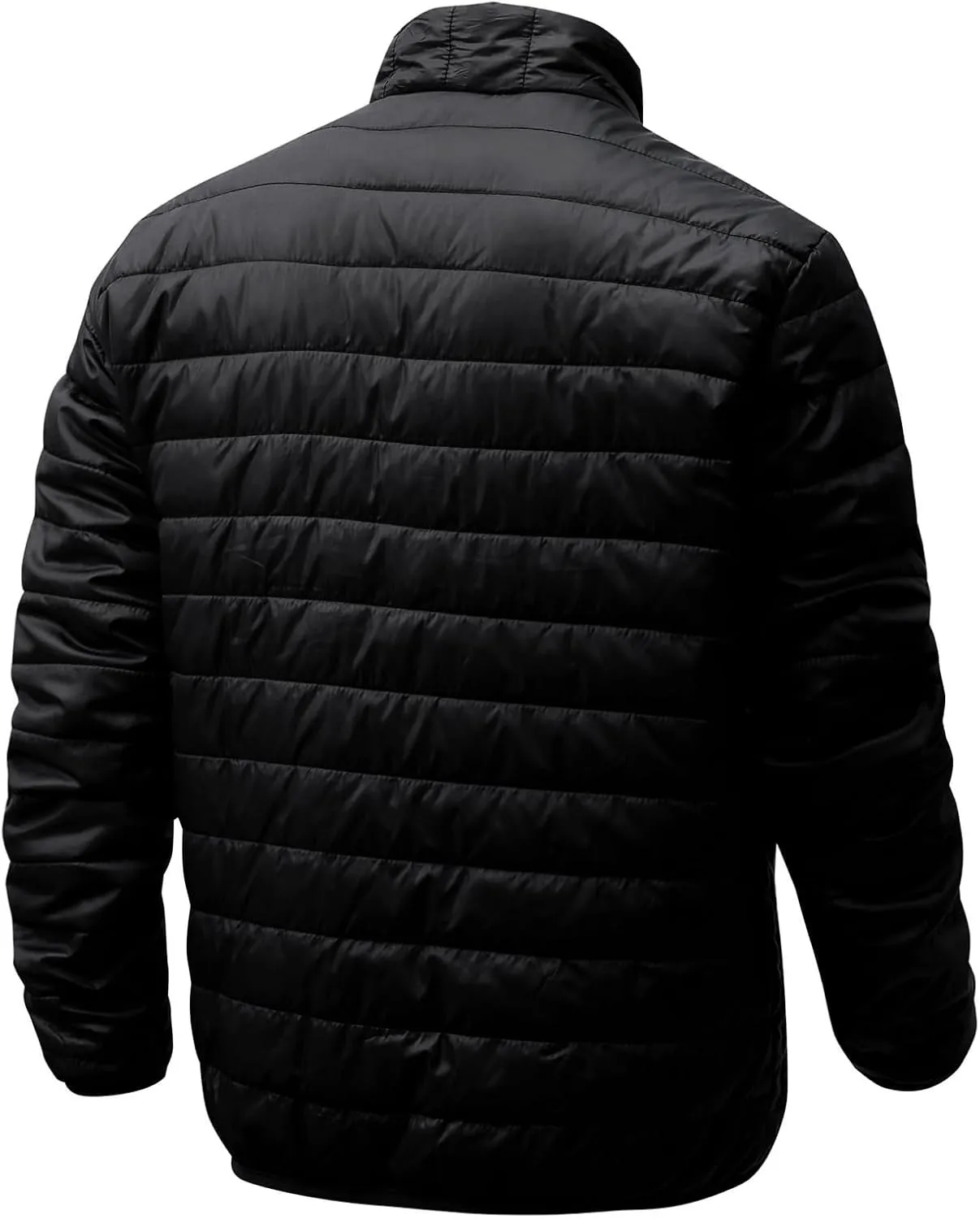 Mens Puffer Jacket Packable Lightweight Puffy Jacket with Zippered Pockets and Down Alternative, Lightweight Warm