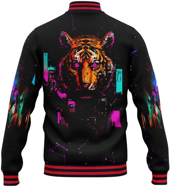 Men's Stylish Graphic Varsity Jacket Lightweight Casual Sport Outerwear for Spring,Fall Baseball Urban Bomber Jackets