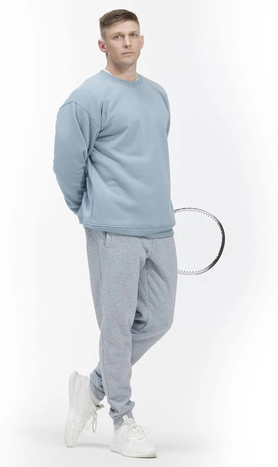 Mens Sweatpants with Pockets, 3 Pack Fleece Casual Jogger for Men Athletic Pants with Drawstring