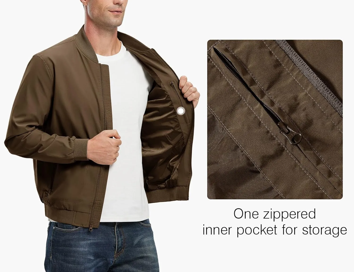 Rdruko Men's Lightweight Bomber Jacket Causal Fashion Stylish Windbreaker Light Jacket