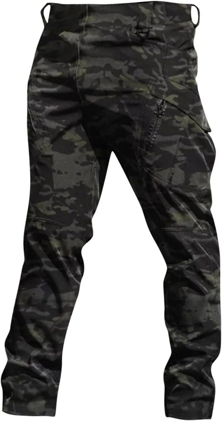 Tactical Pants for Men Stretch Ripstop Waterproof Zipper Cargo Hiking Pants Lightweight Work Pant Travel with Pockets