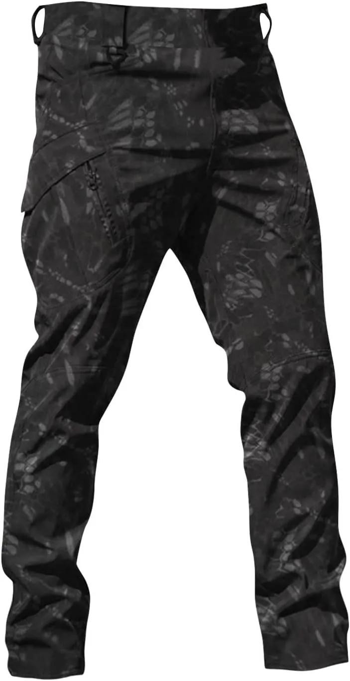 Tactical Pants for Men Stretch Ripstop Waterproof Zipper Cargo Hiking Pants Lightweight Work Pant Travel with Pockets