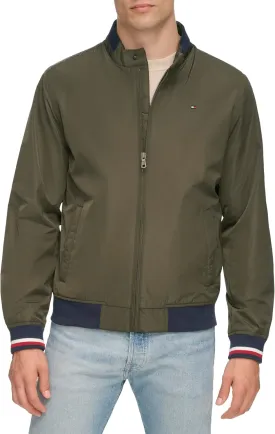 Tommy Hilfiger Mens Lightweight Varsity Rib Knit Bomber Jacket