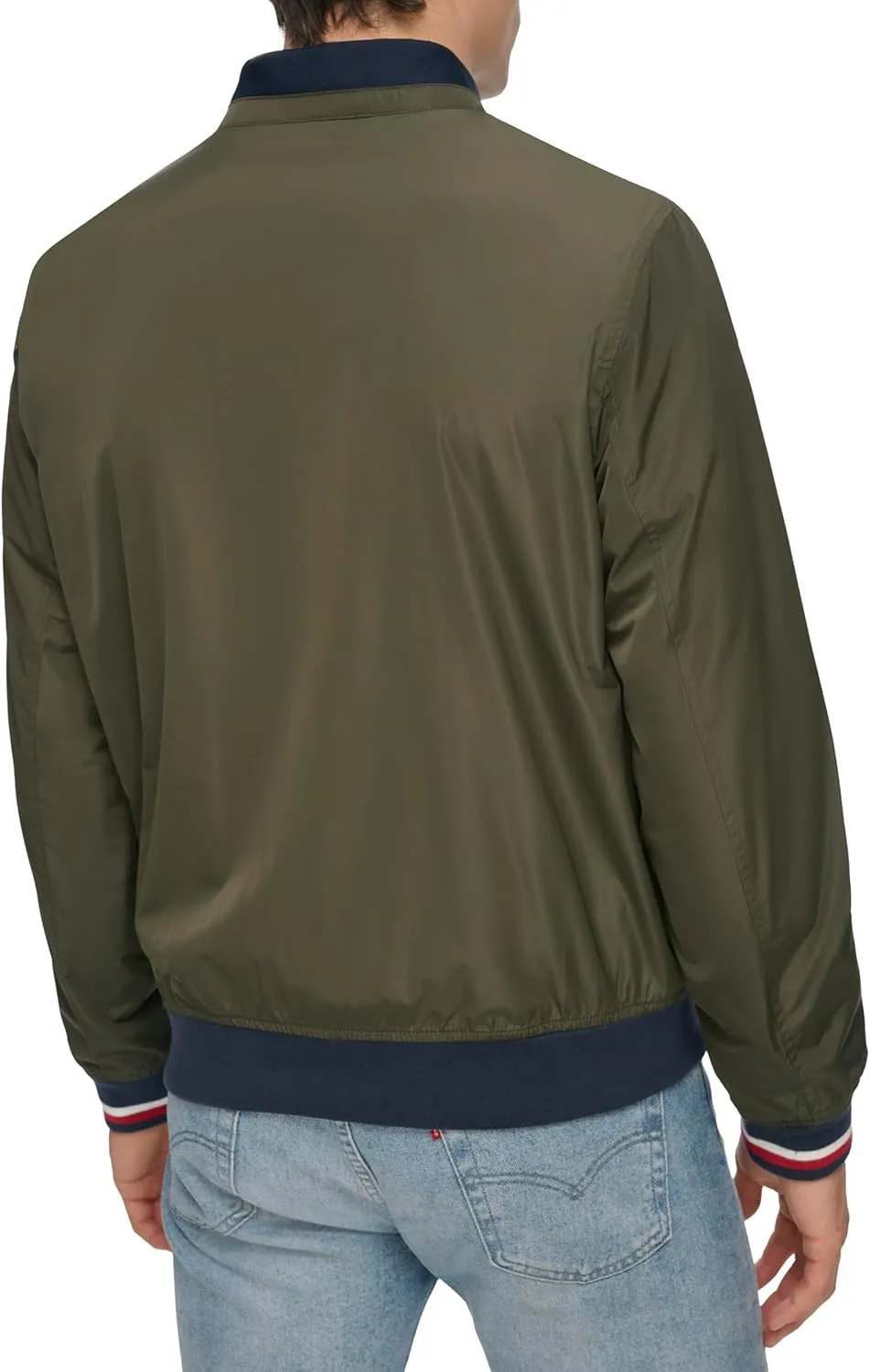 Tommy Hilfiger Mens Lightweight Varsity Rib Knit Bomber Jacket