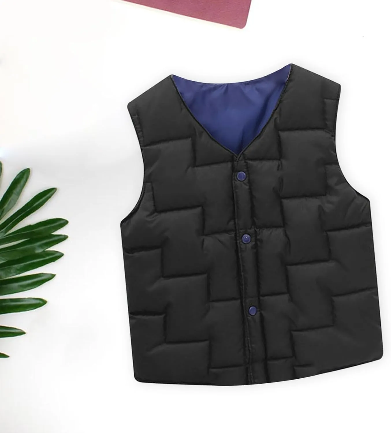 Unisex Soft Puffer Vest Coat Toddler Boys Girls Solid Sleeveless Button Up Warm Fall Winter Waistcoat Down Jacket