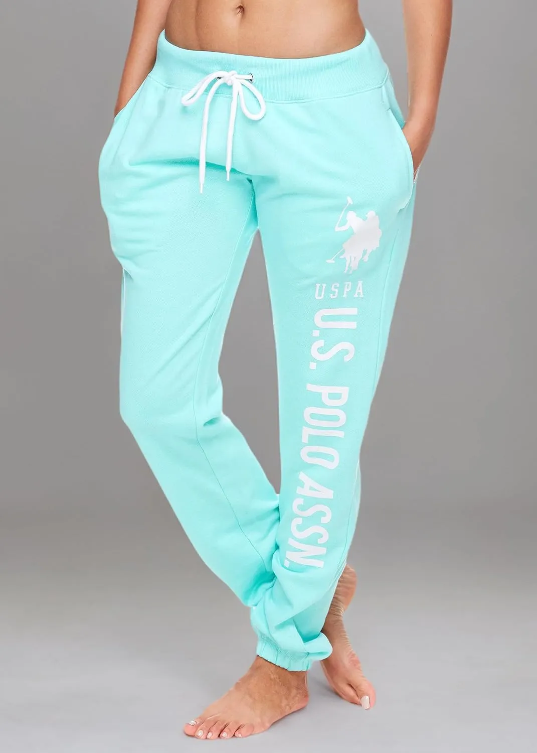 U.S. Polo Assn. Essentials Womens Sweatpants with Pockets, Comfy and Breathable French Terry Joggers for Women